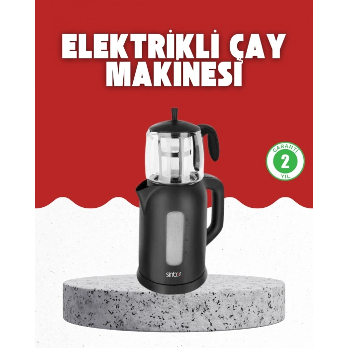 Sıcak Tutma Özellikli 2’si 1 Arada Çay Makinesi ve Su Isıtıcı