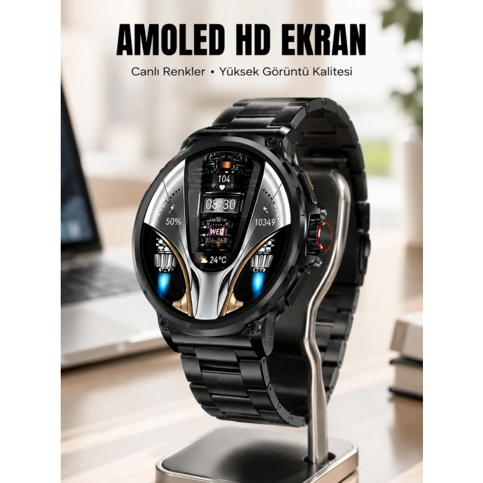 Şık Metal Kasa ve Değiştirilebilir Kordonlarla SW80 Smartwatch Yeni Nesil