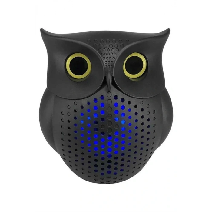 Siyah Bluetooth Hoporlör Baykuş Speaker Bluetooth 5.0 Bağlantılı