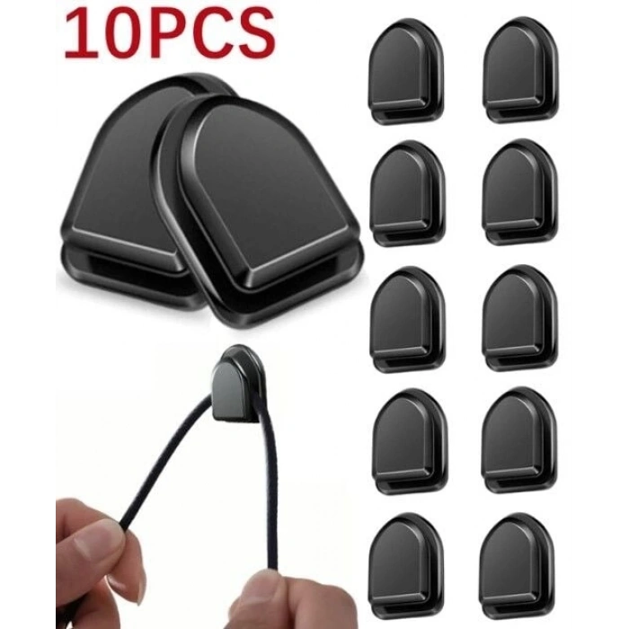 Siyah Çok Amaçlı Yapışkanlı Kanca 10 lu