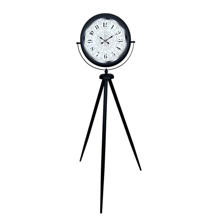 Siyah Desenli Şık Tripod Ayaklı Saat