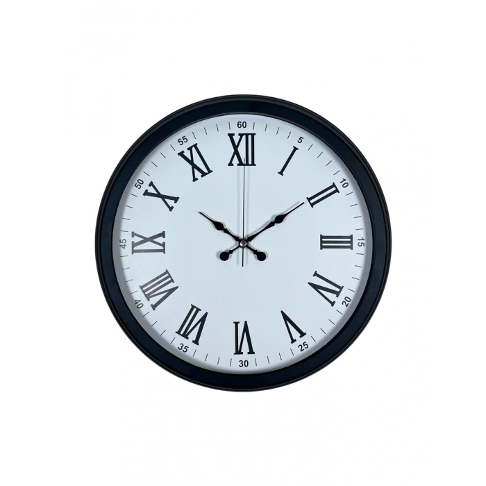 Siyah Klasik & Şık 40 Cm Metal Duvar Saati