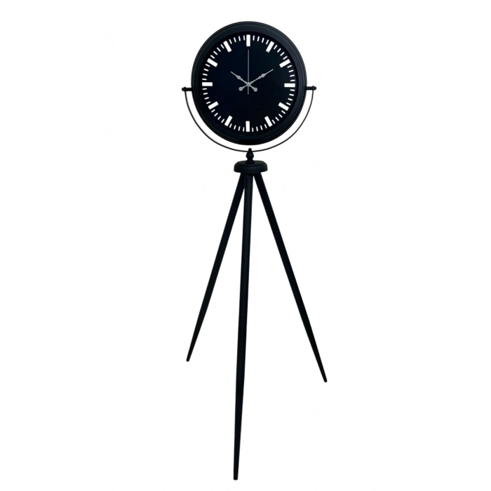 Siyah Lüks Sade Tripod Ayaklı Saat