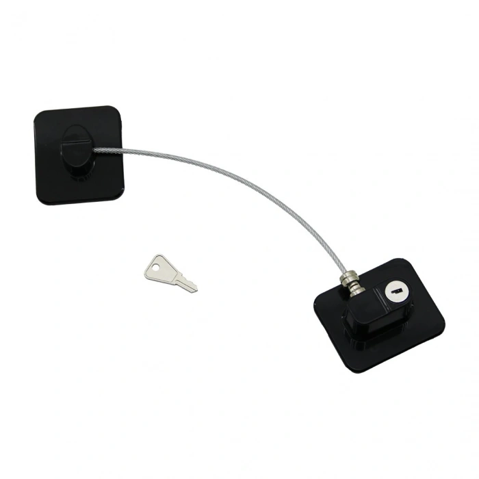 SİYAH PLAKA   HALATLI  EMNİYET KİLİT  5X6CM YAPIŞKANLI MONTAJ=2PCS PLAKA   HALAT=18.8CM (5047)