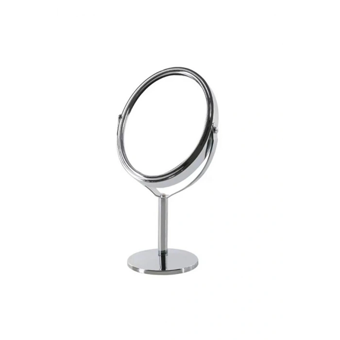 sonx Oval Masaüstü Ayaklı 360° Dönebilen çift taraflı büyüteçli krom ayna 18X10cm