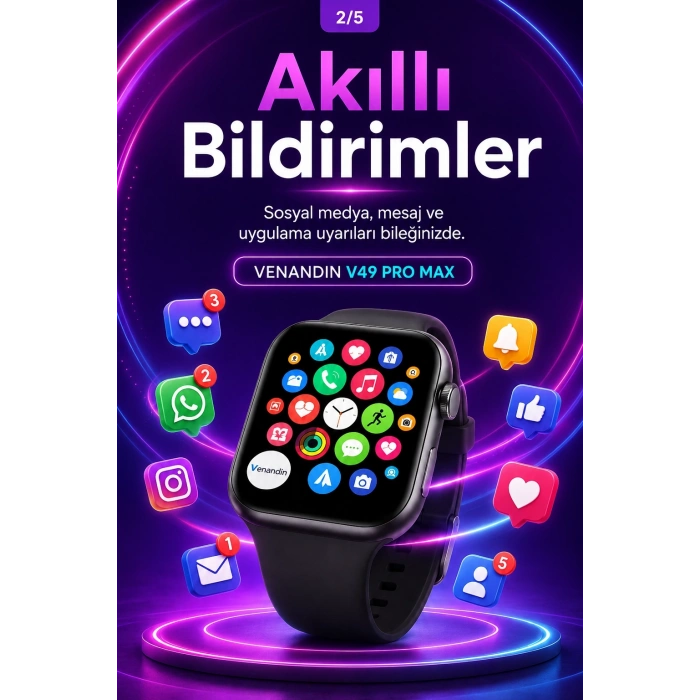 Spor Takip Özellikli AMOLED Ekran Akıllı Saat Telefon Uyumlu Bluetooth Bağlantılı