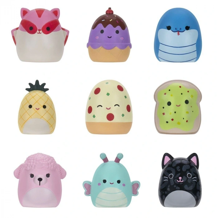 SQ AL0075 Squish-a-longs 3 Figür + Yüzük Çantalı Sürpriz Paket 24lü Display