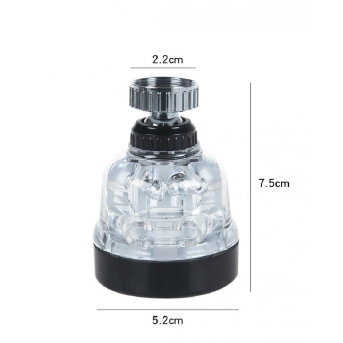 Su Tasarruflu  3 Fonksiyonlu  Oynar  Musluk Başlığı - Şeffaf (5047)