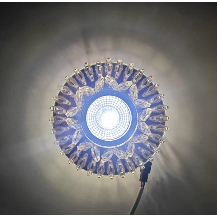 SUNLED 8196 Cam Spot Kasası 5W Beyaz Işık Led Çerçeveli Günışığı - Priz ve Anahtar İçin Uyumlu Çerçeve