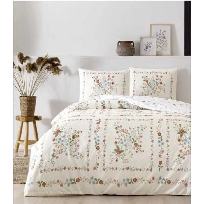 Taç Çift Kişilik Ranforce Nevresim Takımı Dalila Krem