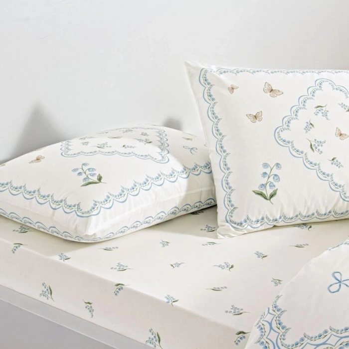 Taç Çift Kişilik Ranforce Nevresim Takımı Elyon Mavi