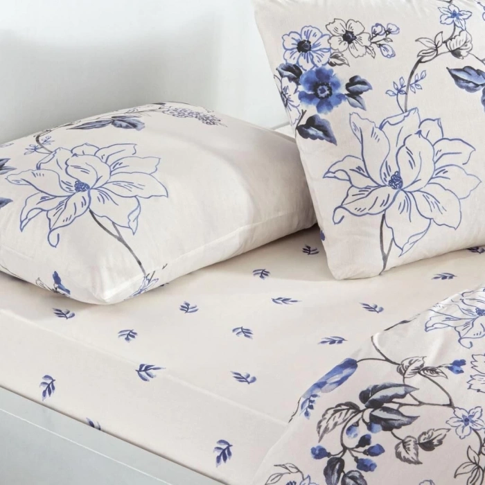 Taç Çift Kişilik Ranforce Nevresim Takımı Luna Mavi