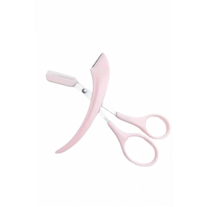 Taraklı Kaş Makası ve Ustura Seti Kaş Düzeltme Makası Kaş Bıyık Alma Aleti