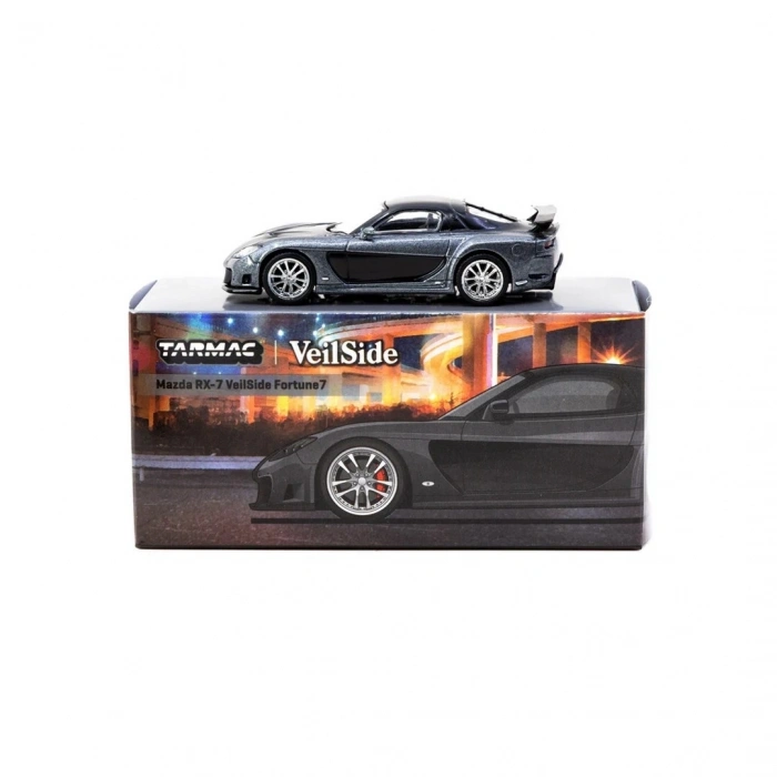 Tarmac Works 1/64 Mazda RX-7 VeilSide Fortune7 Grey Metallic / Black