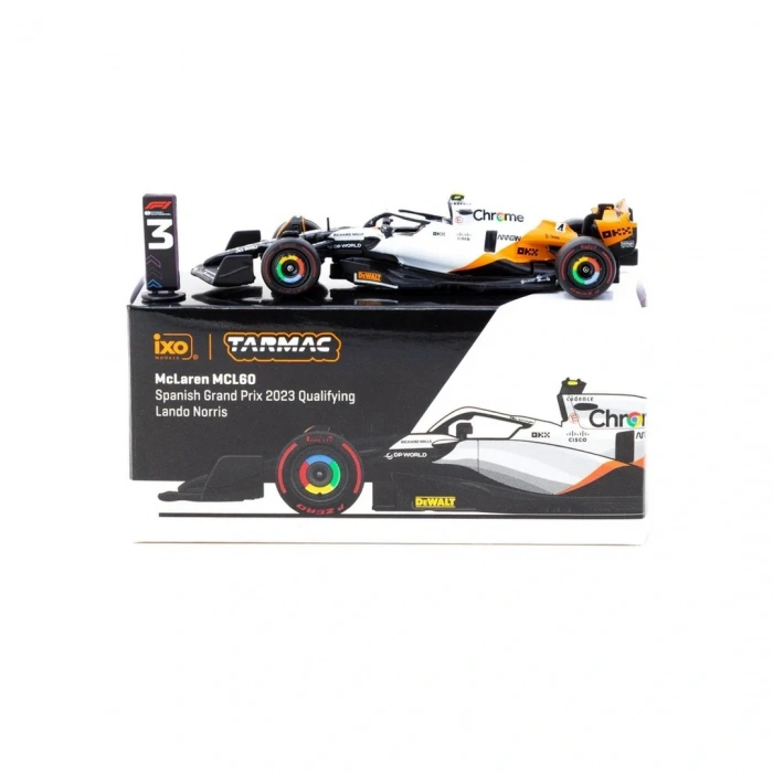 Tarmac Works X iXO Models 1/64 McLaren MCL60 Spanish Grand Prix 2023 Qualifying#4 Lando Norris