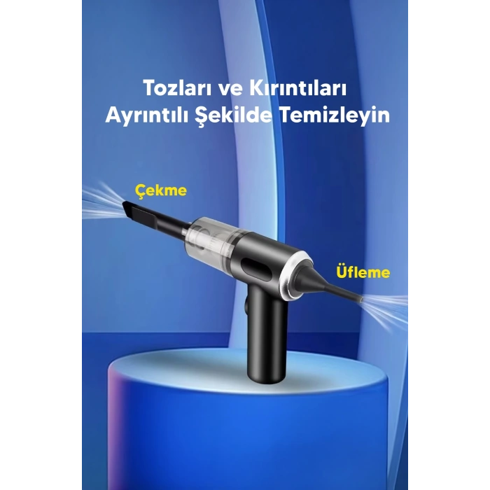 Taşınabilir Kablosuz Elektrikli El Süpürgesi- Ev, Ofis, Araba ,Klavye Temizliği İçin İdeal