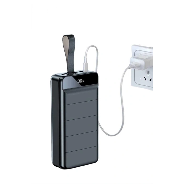 Taşınabilir Powerbank 50.000 mAh 4 Girişli Hızlı Şarj Led Göstergeli Fenerli Şarj