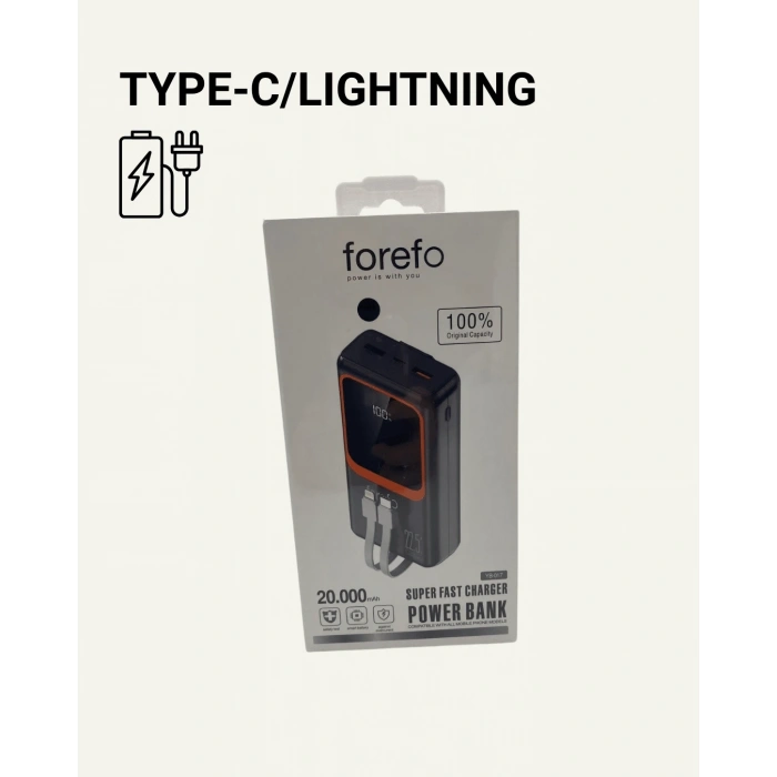 Taşınabilir Şarj Cihazı 20000 mAh | 22.5W Hızlı Şarj + Dijital Ekran + Kablo Dahil