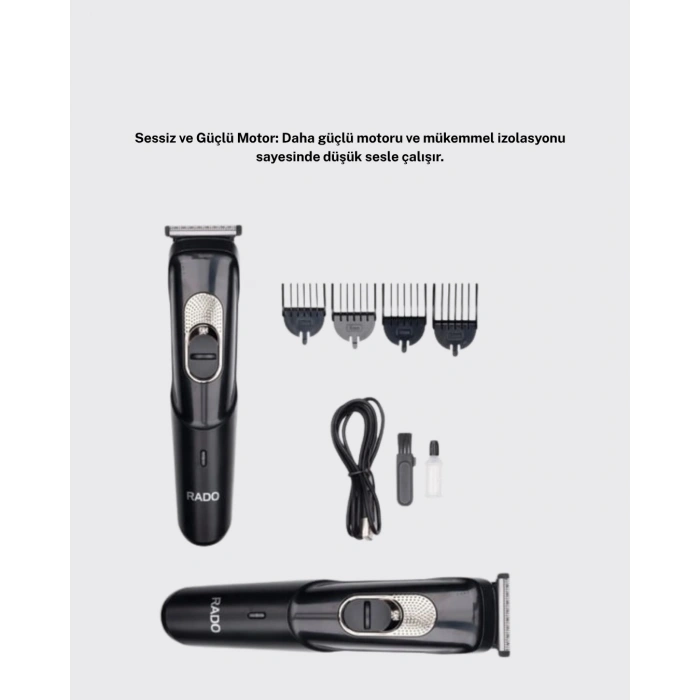 Taşınabilir Şarjlı Saç Sakal Tıraş Makinesi – 3 Taraklı, Sessiz ve Ergonomik