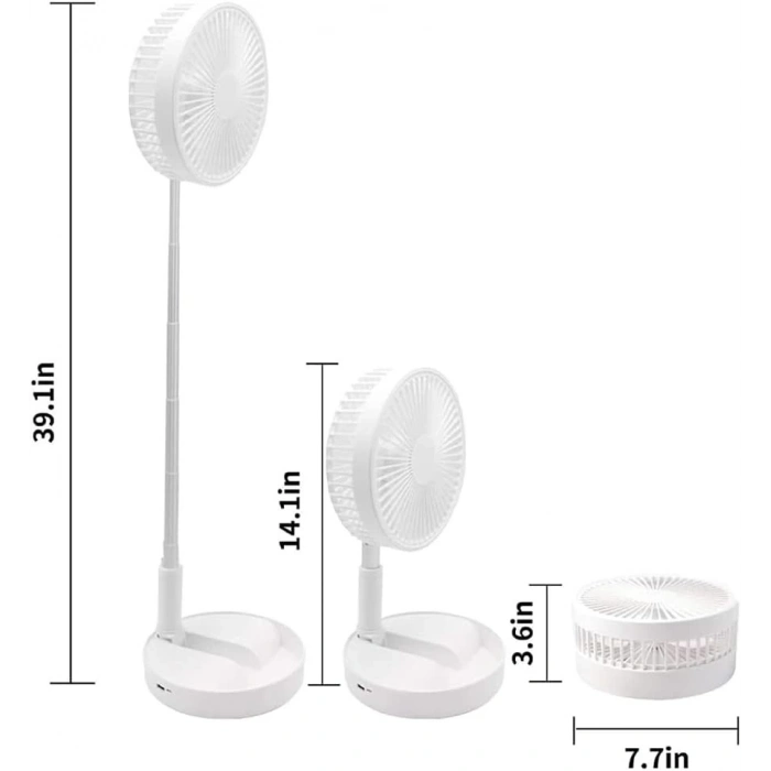 Teleskopik Fan Vantilatör 4 Modlu Şarjlı Katlanabilir Yükseltilebilir Taşınabilir Serinletici Portatif Masa Vantilatörü
