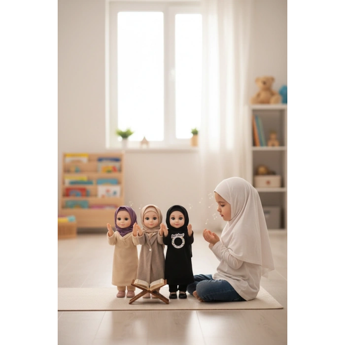 Tesettürlü Dua Eden ve İlahi Söyleyen Bebek - Ramazan Oyuncağı