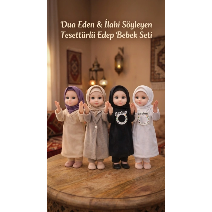 Tesettürlü İlahili ve Dua Eden Oyuncak Bebek Ramazan Temalı