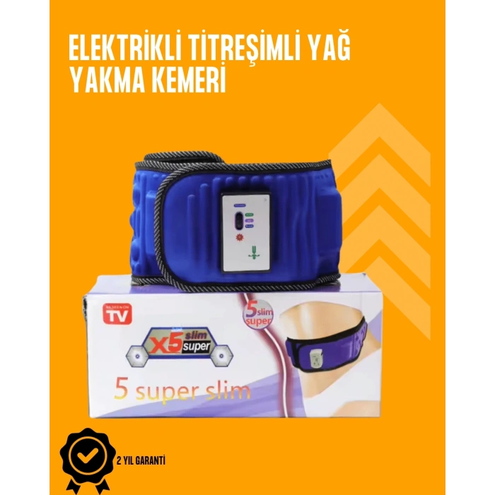 Titreşimli Masaj ve Zayıflama Kemeri – 5 Motor, 20 Mıknatıs, Ayarlanabilir Hız