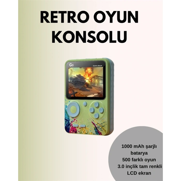 TV Bağlantılı 500 Oyunlu Mini Gameboy Konsol