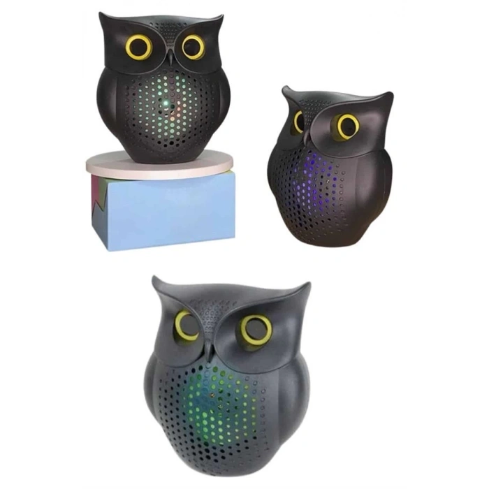 TWS Bluetooth Hoparlör Baykuş Tasarımlı Taşınabilir RGB Işıklı Uzun Pil Ömrü