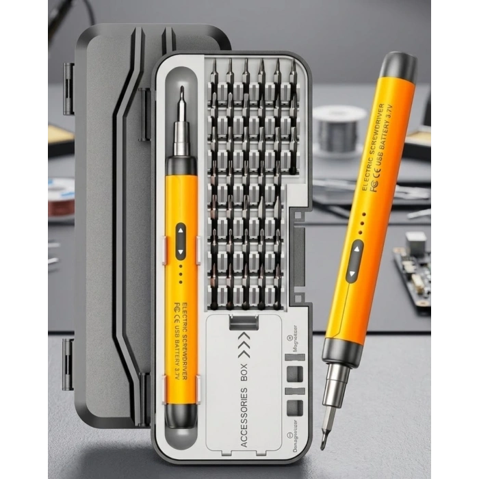 Type C Şarjlı Mini Elektrikli Tornavida 38 Uçlu Manyetik Tamir Kiti