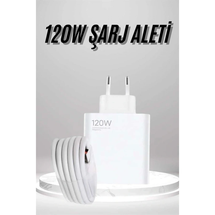Type C Yüksek Hızlı Şarj Aleti Beyaz 120W Ultra Uzun Ömürlü