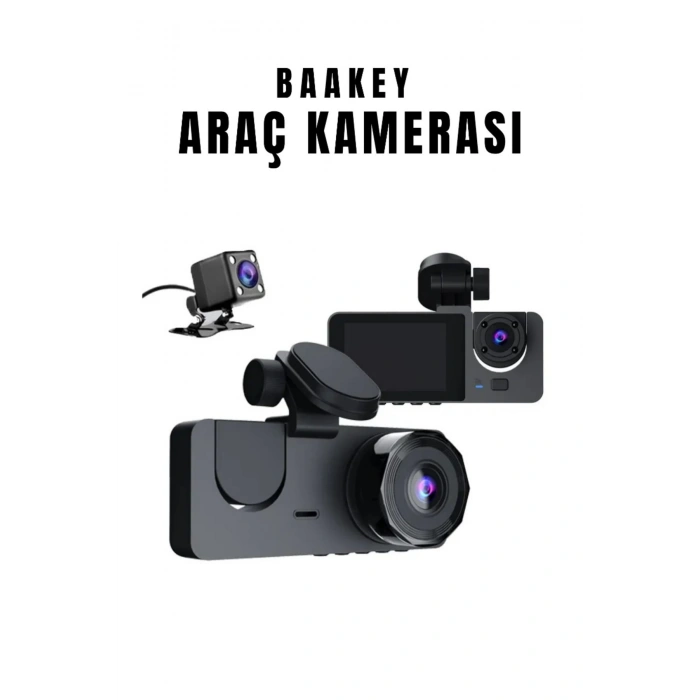 Üç Kameralı Wi‑Fi Araç İçi Kamera – GPS Takip & G-Sensor Özellikli Güvenlik Çözümü
