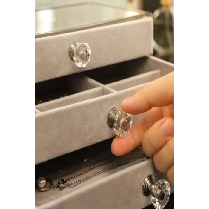 Üç Katlı Çekmeceli Takı Kozmetik Organizer