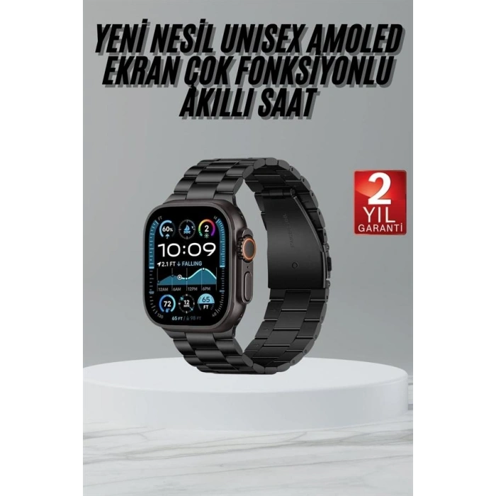 Ultra 3 Kordonlu Amoled Ekran Akıllı Saat Çok Fonksiyonlu Uyku ve Sağlık Takibi