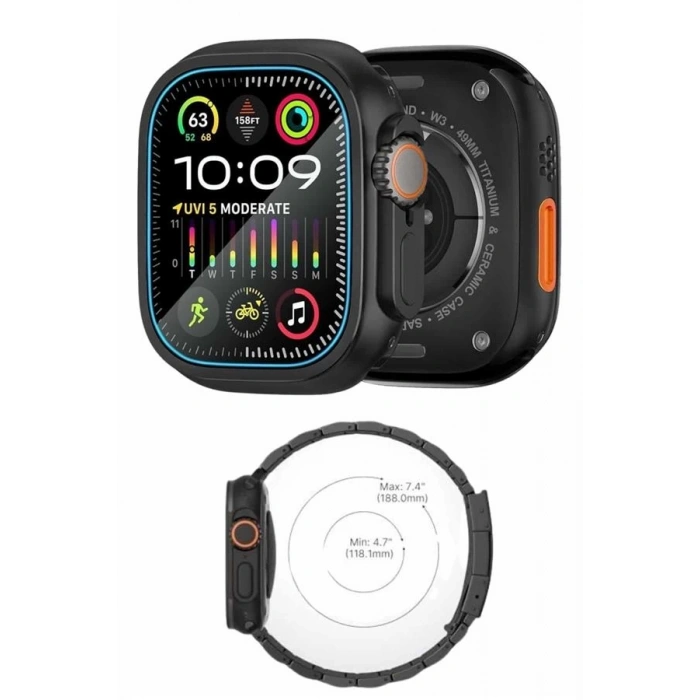 Ultra 3 Kordonlu Amoled Ekran Akıllı Saat Çok Fonksiyonlu Uyku ve Sağlık Takibi