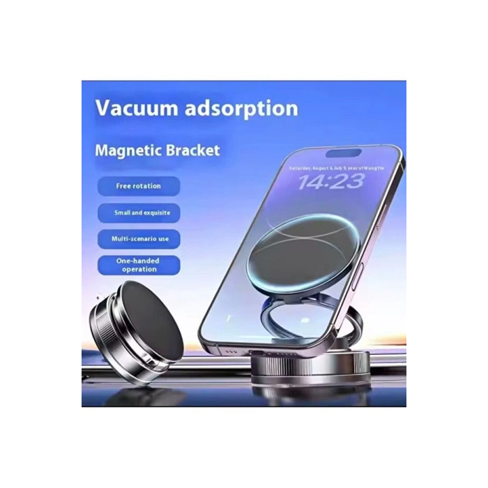 Ultra Güçlü Vakumlu Manyetik Telefon Tutucu – 360° Döner, Tek Elle Kullanım!