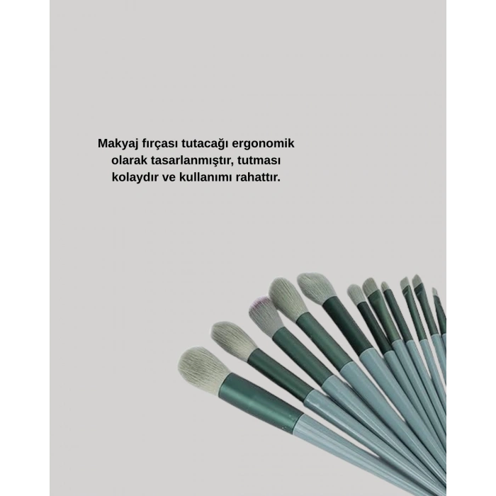 umuşak Kıllı Estetik Tasarımlı 13lü Makyaj Fırçası Seti Günlük ve Profesyonel Kullanım