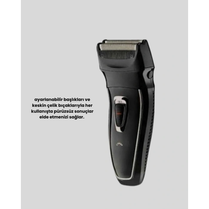 Unisex Şarjlı Saç ve Sakal Kesme Makinesi – Sessiz Motor, 1–12 mm Ayarlanabilir Başlık