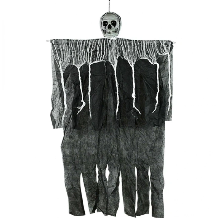 Ürpertici Kuru Kafa Korku Hayalet Saçaklı Dekor 90x50 cm (5047)