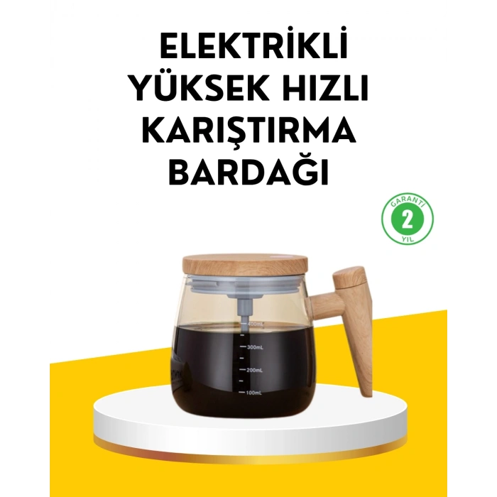 USB Şarjlı Akıllı Karıştırıcı Kupa – Isıtma Altlıklı, IP6 Su Geçirmez