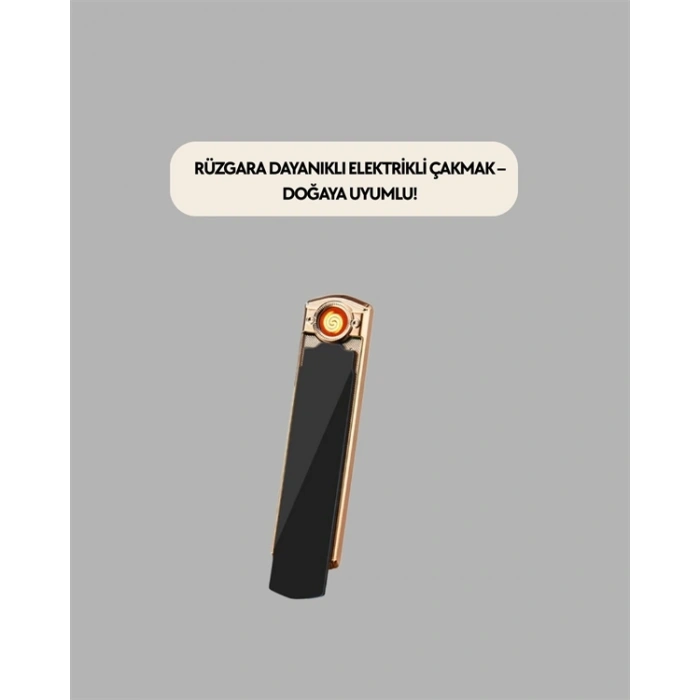 USB Şarjlı Alevsiz Elektronik Çakmak – Rüzgara Dayanıklı, Gazsız, Güvenli Kullanım