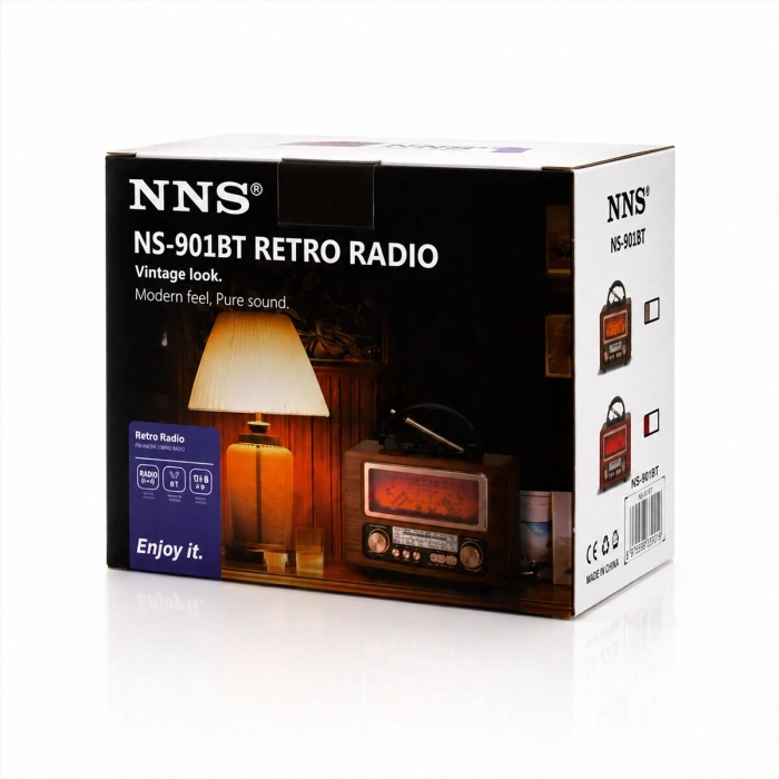 USB ŞARJLI - ŞÖMİNE İBRELİ FM RADYO RETRO MP3 USB - TF PLAYER SPEAKER NS-901BT (5047)