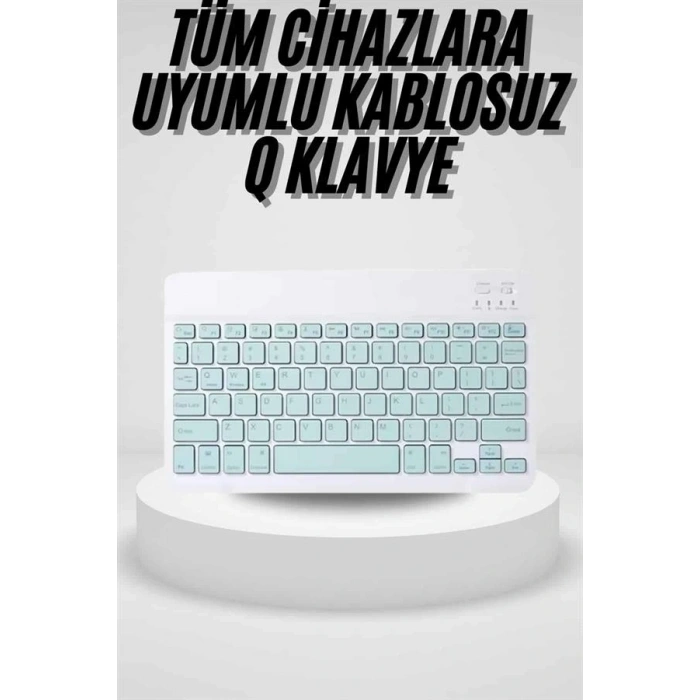 Uyumlu Kablosuz Bluetooth Şarj Edilebilir Mini Q Klavye