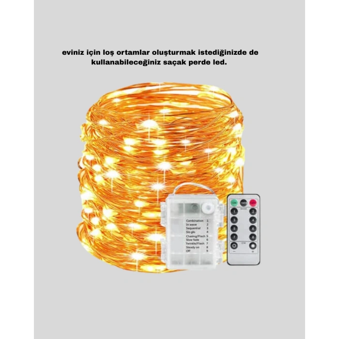 Uzaktan Kumandalı Perde Tipi Günışığı Peri Led Işık Dekorasyon