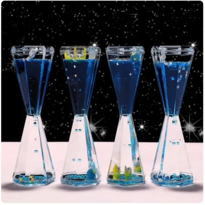 Uzay Temalı Dökülen Yağ Kum Saati