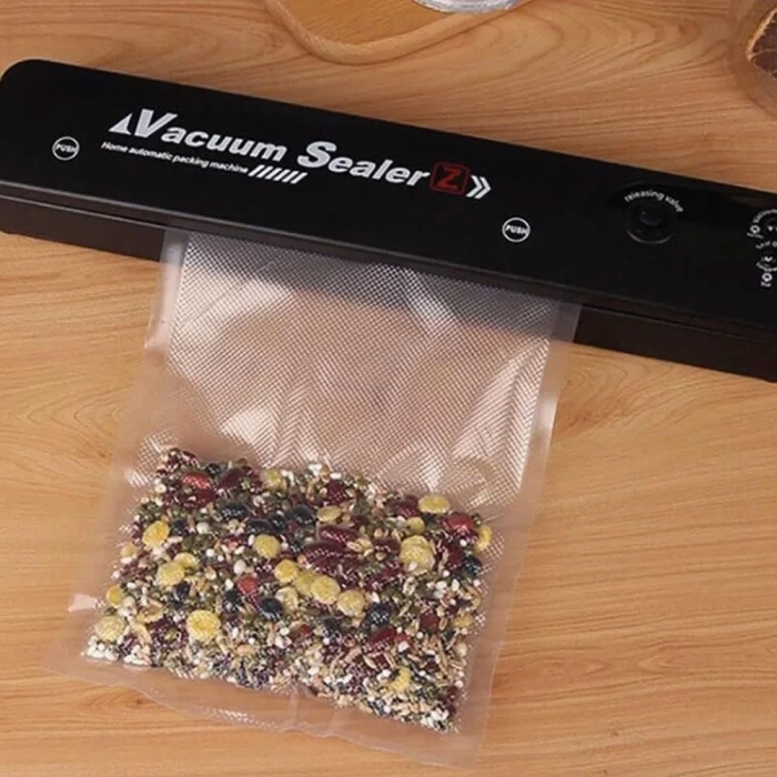 Vacuum Sealer Ev Tipi Vakumlama ve Yapıştırma Makinesi + 10 Adet Vakum Poşeti (5047)