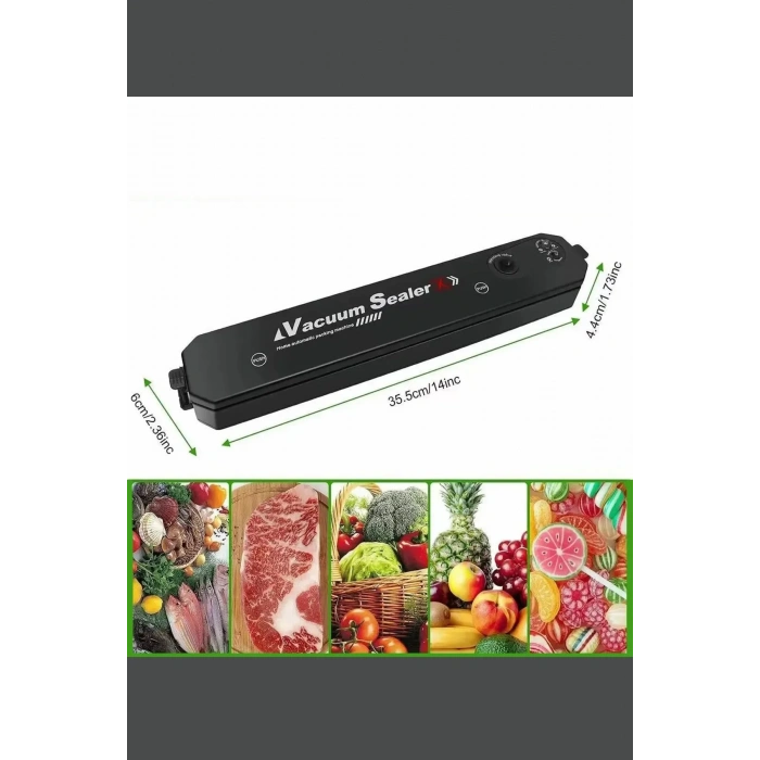 Vacuum Sealer Ev Tipi Vakumlama ve Yapıştırma Makinesi + 10 Adet Vakum Poşeti (5047)