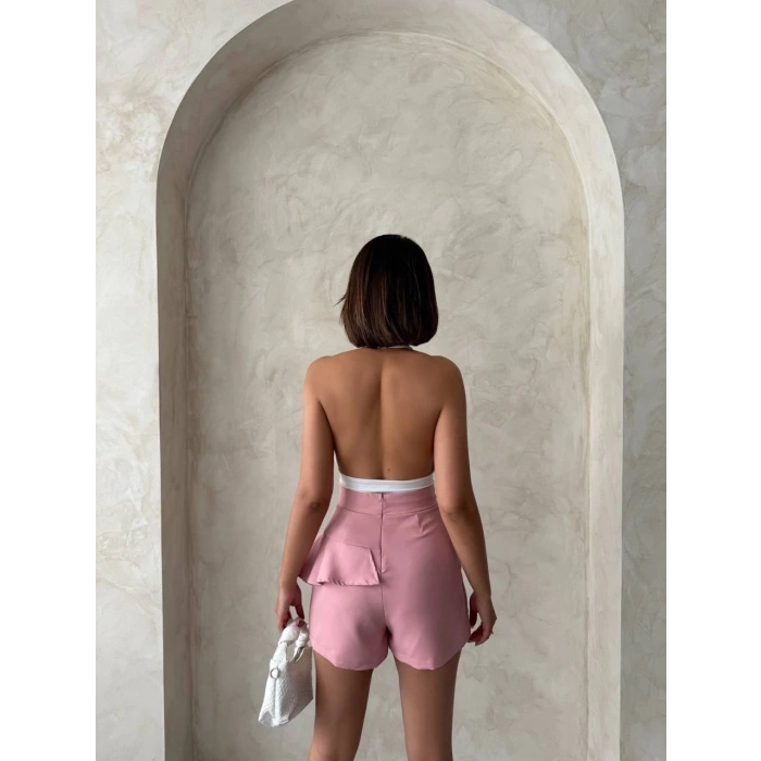 Valonlu fırfırlı şort s24683