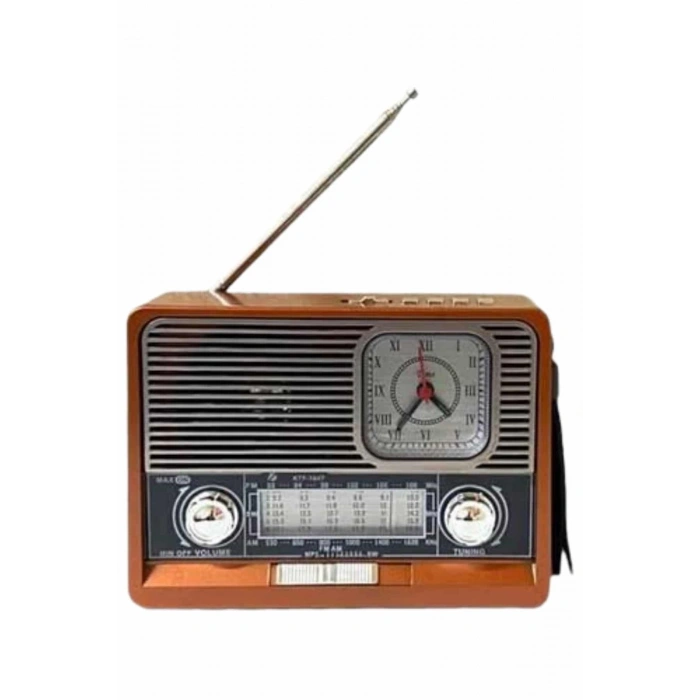 Vintage Nostaljik Radyo AUX USB SD Kart Girişli Şarjlı Bluetooth Bağlantılı