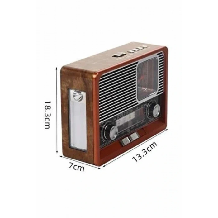 Vintage Nostaljik Radyo AUX USB SD Kart Girişli Şarjlı Bluetooth Bağlantılı